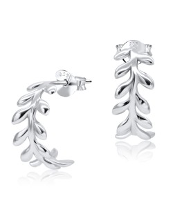 Leaf Designed Silver Ear Stud STS-3715